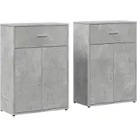 Syfax Sideboards 2 Stk. Betongrau 60x30x84 cm Holzwerkstoff