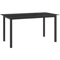 Syfax Gartentisch Schwarz 150x90x74 cm Aluminium und Glas