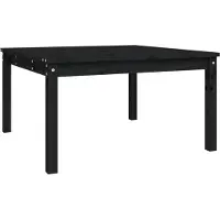 Syfax Gartentisch Schwarz 82,5x82,5x45 cm Massivholz Kiefer