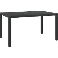 Syfax Gartentisch Schwarz 150x90x74 cm Aluminium und WPC