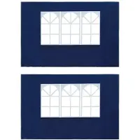 The Living Store Partyzelt-Seitenwände 2 Stück mit Fenster PE Blau