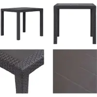vidaXL Gartentisch Braun 79 x 79 x 72 cm Kunststoff Rattan Optik - Gartentisch - Gartentische - Outdoor Tisch - Outdoor Tische