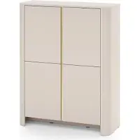 Furnlux Classic FURNLUX Anrichte Bari Gold Und Beige 103cm / Hauptfarbe: Beige / Abmessungen: 103 x 132 x 39 cm