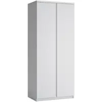 Wójcik Kleiderschrank Fribo 83,1x200x58 cm 2-türig Kleiderstange Schlafzimmer Weiß