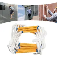 StarTech.com Fluchtleiter - Rettungs-Seilleiter - 6 m - Mit Karabinern - Tragkraft 200 kg - Seildurchmesser 18 mm - Breite 28 cm - Reinweiß