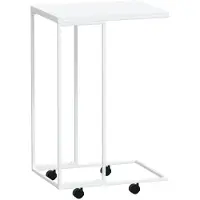 Syfax Beistelltisch mit Rollen Weiß 40x30x63,5 cm Holzwerkstoff