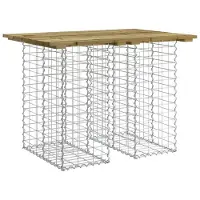 Syfax Gartentisch aus Gabionen 100x70x72 cm Kiefernholz Imprägniert