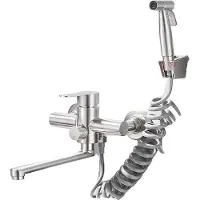 OEM Küchenarmatur, Wandmontage, Ausziehbarer Auslauf, Nickel