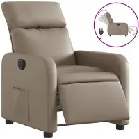 Syfax Relaxsessel Elektrisch Cappuccino-Braun Kunstleder
