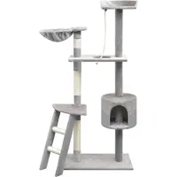 The Living Store Katzen-Kratzbaum 150 cm Grau