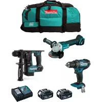 Makita Kit MK301 (DDF482 + DHR171 + DGA504 + 2 x 5,0 Ah + DC18RC + LXT600)
