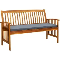 The Living Store Gartenbank mit Kissen 147 cm Massivholz Akazie
