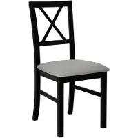 Mirjan 24 Stuhl Milano IV, Esszimmerstuhl aus Buchenholz, 43x40x93 cm (Holzfarbe: Schwarz, Stofffarbe: Hygge D91)