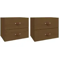 Syfax Wand-Nachttische 2 Stk. Honigbraun 50x36x40 cm