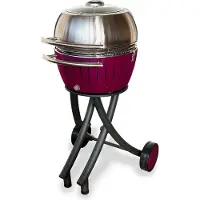 LotusGrill XL Gartengrill Set Pflaumenlila - Grillwagen/- haube XL Edelstahl