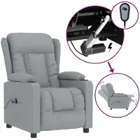 Syfax Relaxsessel Elektrisch Hellgrau Stoff
