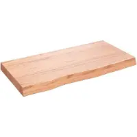 Syfax Waschtischplatte Hellbraun 80x40x(2-6) cm Massivholz Behandelt