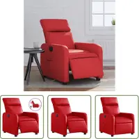 The Living Store Relaxsessel Elektrisch Rot Kunstleder