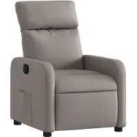 Syfax Sessel Taupe Stoff 66 x 89,5 x 95,5 cm (B x T x H) mit manueller Liegefunktion