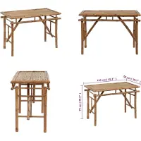 vidaXL Gartentisch Klappbar 115x50x75 cm Bambus - Klappbarer Gartentisch - Klappbare Gartentische - Klappbarer Campingtisch - Klappbarer Terrassentisch