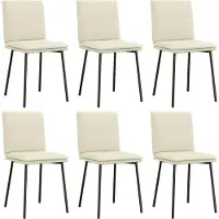 Syfax Esszimmerstühle 6 Stk. Creme Samt