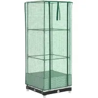 Syfax Hochbeet mit Gewächshaus-Aufsatz Rattan-Optik 40x40x123 cm