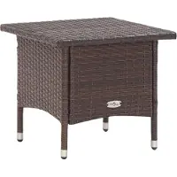 Syfax Beistelltisch Braun 50x50x47 cm Poly Rattan