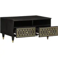 Syfax Couchtisch 80x54x40 cm Massivholz Mango
