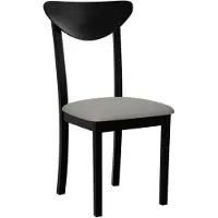 Mirjan 24 Stuhl Hugo New III, Esszimmerstuhl aus Buchenholz, 43x40x86 cm (Holzfarbe: Schwarz, Stofffarbe: Hygge D91)