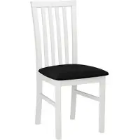 Mirjan 24 Stuhl Milano I, Esszimmerstuhl aus Buchenholz, 43x40x93 cm (Holzfarbe: Weiß, Stofffarbe: Kronos 07)