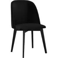 Mirjan 24 Stuhl Monti III, Esszimmerstuhl aus Buchenholz, 48x55x83 cm (Holzfarbe: Schwarz, Stofffarbe: Kronos 07)