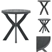 vidaXL Bistrotisch Anthrazit Ø70 cm Kunststoff - Gartentische