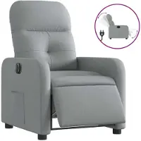 Syfax Relaxsessel Elektrisch Hellgrau Stoff