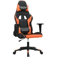 Syfax Gaming-Stuhl Schwarz und Orange Kunstleder