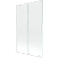Mexen Velar Badewannen-Falttür 2-teilig, verschiebbar 110 x 150 cm, transparent, weiß - 896-110-000-01-20