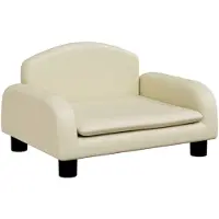 Syfax Hundebett Creme 50x40x30 cm Kunstleder