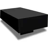 Syfax Moderner rechteckiger Couchtisch aus MDF Schwarz Hochglanz 85x55x31 cm (LxBxH)