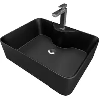 Marwell Aufsatzwaschbecken "FJORD", schwarz, B:48cm H:13,5cm T:37cm, Keramik, Waschtische, Aufsatzwaschbecken, 36,5x36,5x13,5 cm, mit Pop-up-Ablaufventil, Topseller