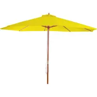 Mendler Sonnenschirm Florida, Gartenschirm Marktschirm, Ø 3,5m Polyester/Holz 7kg - gelb