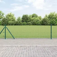 Syfax Geschweißter Drahtzaun mit Betonsockel 25 x 0,6 m Grün Netz