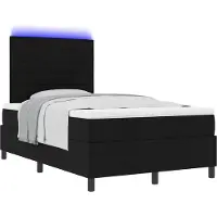 Syfax Boxspringbett mit Matratze mit LED Schwarz 120 x 200 cm Stoff