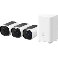 Eufy eufyCam E40 3-Cam Kit + HomeBase S280, IP-Sicherheitskamera, Draußen, Verkabelt & Kabellos, Wand, Schwarz, Weiß, Patrone (Form)