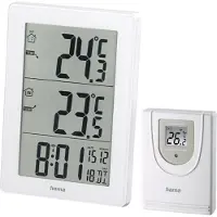 Hama EWS-3000, Weiß, Innen-Thermometer, Außen-Thermometer, Akku