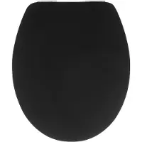 Cornat WC-Sitz "Steel", schwarz, MDF - Mitteldichte Holzfaserplatte, WC-Sitze, WC-Sitz, mit silberfarbener Edelstahlkante