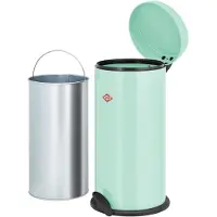 Wesco klassischer Tretabfallsammler CAPBOY MAXI in der Farbe weiß, pulverbeschic
