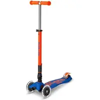 Micro mobility Kinder Scooter Maxi Deluxe LED Faltbar , Neon Knallorange