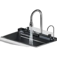 OEM Küchenspüle, hydroelektrisches Temperaturdisplay, langlebiger Edelstahl, Schwarz