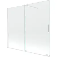 Mexen Velar Duschwand, 2-flügelig, zweigeteilt, 180 x 150 cm, transparent, weiß - 896-180-000-01-20