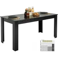 Vevor Rechteckiger Esstisch Küchentisch Holztisch (160 cm / 150 kg belastbar) für 4–6 Personen, Bauernhaus-Esszimmermöbel Konferenztisch für Küche zu Hause Wohnzimmer, braun (nur Tisch)