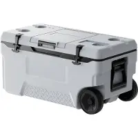 Vevor tragbare Kühlbox (74 Qt / 120 Dosen) mit Eisspeicherung & robusten Griffen & Getränkehalter, isolierte tragbare Kühlbox aus stabilem Material, geeignet für Familienpicknicks und lange Reisen